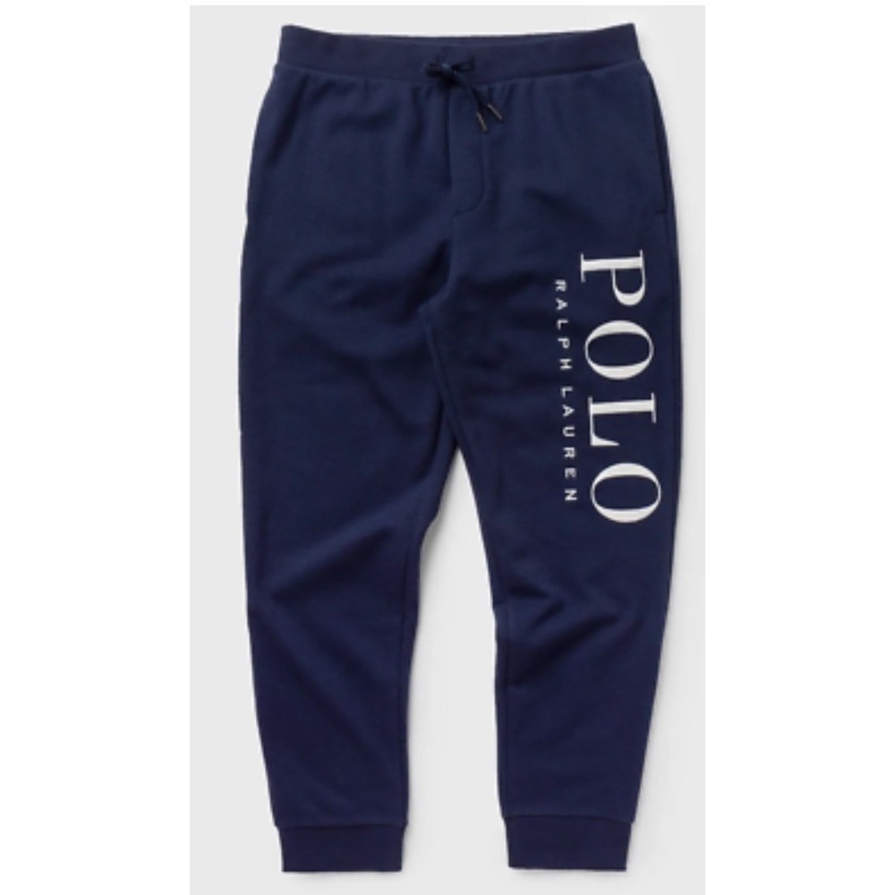 Polo Ralph Lauren Boys Sweatpants Terry Joggers Navy Blue Spellout M (10/12)